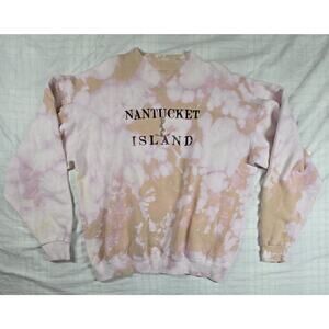 Vintage Womens Nantucket Island Crewneck 80s 90s Sweatshirt Watercolor Dye XL